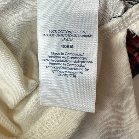 Chaps Plaid Front Lightweight Long Sleeve Tee Shirt Hoodie Women Medium Preppy - Picture 9 of 9